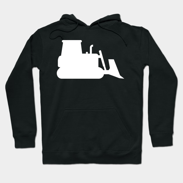 White Bulldozer Silhouette Design Hoodie by samshirts